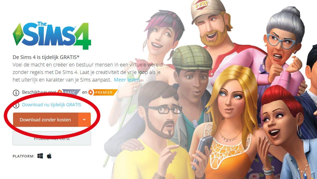 Download De Sims 4 gratis